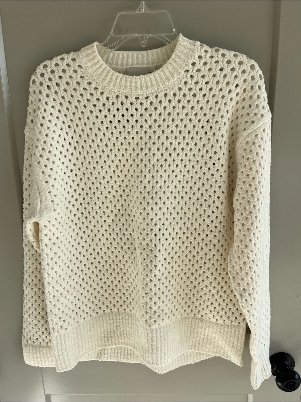 NWOT Varley Grady Boucle Ivory Open-Knit Crewneck Sweater SMALL - Picture 6 of 11
